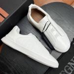ZEGNA Triple Stitch™ Navy Deerskin Low-Top Slip-On Sneaker
