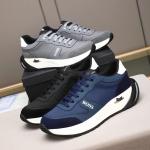 BOSS Men's Titanium Low-Top Mesh & Suede Hybrid Runner