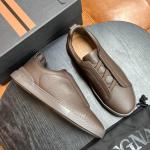 ZEGNA Triple Stitch™ Navy Deerskin Low-Top Slip-On Sneaker