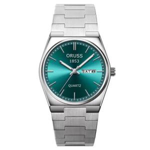 ORUSS 1853 Emerald Prism Integrated Steel Day-Date Quartz Watch