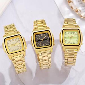 XSVO Square Geometric Gold Quartz Dress Watch Series