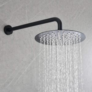 HydroStream™ Matte Black Ultra-Slim Rainfall Shower Head & Arm Assembly