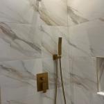 Aurelia™ Concealed In-Wall Ultra-Slim Rain Shower & Wand System — Matte Satin Gold