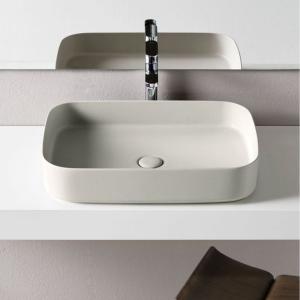 Velluto™ Ultra-Slim Rectangle Vessel Sink (Matte Warm Greige)