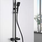 KuroSpa™ Exposed Square-Canopy Shower System with Tub Spout (Matte Black)