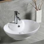 Ovalis™ Ceramic Above-Counter Basin with Integrated Faucet Deck & Overflow