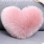 Soft Velvet Blush Heart Shag Decorative Throw Pillow