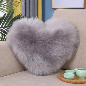 Soft Velvet Blush Heart Shag Decorative Throw Pillow