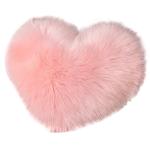 Soft Velvet Blush Heart Shag Decorative Throw Pillow