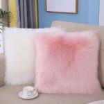 Soft Velvet Blush Heart Shag Decorative Throw Pillow
