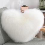 Soft Velvet Blush Heart Shag Decorative Throw Pillow