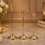 The Elegance Trio-Graduated Brass Taper Holders