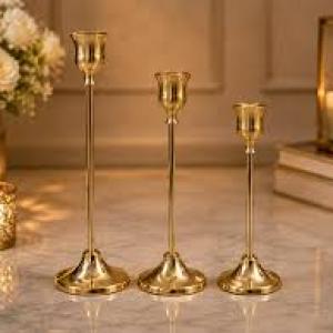 The Elegance Trio-Graduated Brass Taper Holders