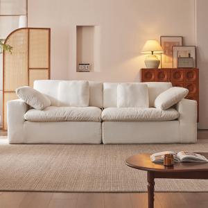 Boneless Modern Velvet Square Sofa Set with Removable Cover High-Density Sponge Filling Vacuum Compressed Packaging
