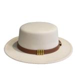 FRENCH STYLE WOOLEN HAT WITH BROWN BELT