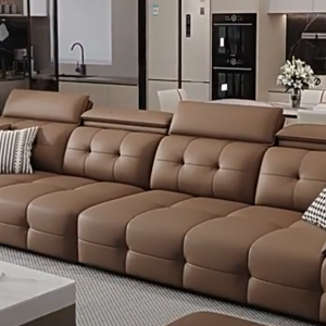 Foshan Sofa 2025 New Model Large and Small Size Genuine Leather Sofa High Backrest Lawrence Sofa Italian Genuine Leather Sofa